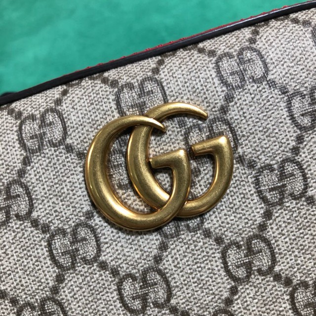 Gucci女包 448065 古馳Marmont迷你小號相機包 Gucci紅pvc皮單肩斜挎包  gqy1827